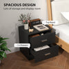 Bedside Table with 2 Drawers, Modern Nightstand for Bedroom, Black