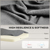 Modern 2 Seat Sofa for Bedroom, Upholstered Two Seater Couch with Rubber Wood Legs, Grey