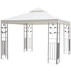 10' x 10' Outdoor Garden Metal Gazebo Patio Canopy Marquee Patio Party Tent Canopy Shelter Vented Roof Decorative Frame, Cream