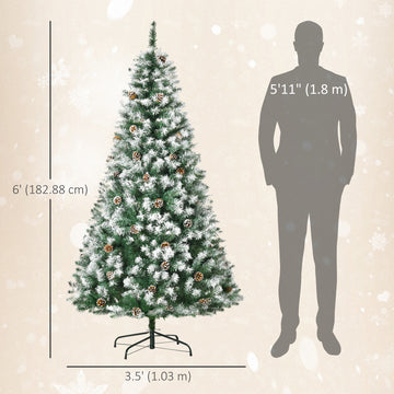 6FT Prelit Artificial Christmas Tree Warm White LED Light Holiday Home Xmas Decoration with Automatic Open, White