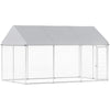 Galvanized Steel Outdoor Dog Kennel with Roof, Safety Lock, for Backyard, 13.1' x 7.5' x 7.8'
