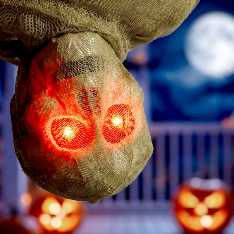 6FT Life Size Halloween Hanging Mummy, Upside Down Cocoon Dead Body Decoration with Sound Touch Activated