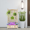 Raised Garden Bed with Trellis, Wood Planter Box for Garden, Free Standing Flower Bed, 25.2