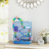 5 Tiers Hamster Cage Portable with Exercise Wheels Play Tube Water Bottle Dishes House Ladder for Gerbils, Dark Blue