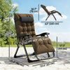 Folding Garden Chair, Reclining Zero Gravity Chair, Sun Lounger with Cushion and Headrest, Khaki