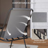 6 Pieces Patio Dining Set with Umbrella, Patio Furniture Set with Folding Chairs, Glass Table for Garden Backyard, Grey