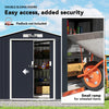 7' x 4' x 6' Garden Storage Shed Outdoor Patio Metal Tool Storage House w/ Foundation Kit and Double Doors, Dark Grey