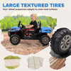 12V Ride on Car with Electric Bucket, Two-Seater, Shovel, Remote Control, Spring Suspension, Horn, Music, Blue