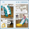 Qaba 5 in 1 Toddler Slide with Basketball Hoop, Climber, Telescope, Storage Basket, for 1-3 Years Kids Indoor Use, Yellow