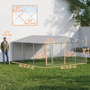13.1' x 13.1' x 6.6' Outdoor Dog Kennel Heavy Duty Galvanized Steel Chain Link with UV-resistant Roof, Silver