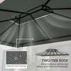 13' x 10' Gazebo Replacement Canopy 2 Tier Top UV Cover Pavilion Garden Patio Outdoor, Deep Grey (TOP ONLY)