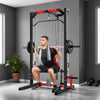 Soozier Smith Machine Power Rack with Pull Up Bar, Lat Pull Down System, Landmine, Squat Rack, Barbell Bar, for Home Gym
