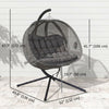 Double Egg Chair with Stand, 2 Person Hanging Swing Egg Chair with Cushion, Pockets