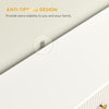 Narrow Shoe Storage Cabinet with Wave-like Panels and Adjustable Shelves for 12 Pairs of Shoes, White