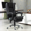 Office Chair 6-point Vibration Massage Chair Micro Fiber Recliner with Retractable Footrest Black