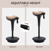 Swivel Standing Desk Chair, Adjustable Active Ergonomic Standing Stool, Backless Wobble Stool Chair, Brown