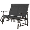 Garden Double Gliding Chair, Patio Glider Armchair for Outdoor, Backyard Mesh Seat and Backrest, Steel Frame Black
