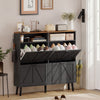 Shoe Storage Cabinet with 4 Flip Drawers, Farmhouse Narrow Shoe Cabinet, Holds Up to 24 Pairs