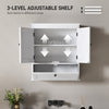 Medicine Cabinet with Adjustable Shelf, Bathroom Wall Cabinet Bathroom Cabinet with Recessed Panels, Black
