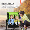 2-Seat Child Bike Trailer for Kids with a Strong Steel Frame, 5-Point Safety Harnesses, & Comfortable Seat, Green