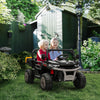 12V Ride on Car with Electric Bucket, Two-Seater, Shovel, Remote Control, Spring Suspension, Horn, Music