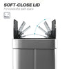 13.2 Gallon Sensor Can, Automatic Garbage Can with Soft-Close Butterfly Lid, Fingerprint-Proof Stainless Steel, Silver