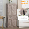 Long Standing Kitchen Cabinet w/ 2 Drawers MDF Board
