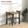 Dining Table Set for 2, 3 Piece Kitchen Table and Chairs with Metal Legs for Small Spaces, Rustic Brown