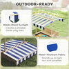 Kids Wooden Sandbox Outdoor Backyard Playset Children Play Station w/ Adjustable Canopy & Convertible Bench Sand for 3-7 Years Old