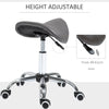 Adjustable Hydraulic Rolling Salon Stool Swivel Saddle Chair Spa Beauty Seat PU Leather, Grey