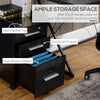 3 Drawer File Cabinet with Lock and Edged Top, Lockable Filing Cabinet on Wheels for Letter and A4 Size, Black
