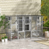 Large Outdoor Catio with Condos, Platforms, Doors, Ladders, Weather-Resistant Roof, Grey