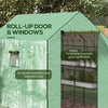 Portable Greenhouse, Walk-In Small Outdoor Green House with 2 Tier U-Shaped Flower Rack Shelves, 4.6' x 4.7', Green