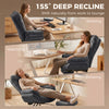 Criss Cross Chair with Wheels, Waterfall Armrests, Overstuffed Wide Office Chair with Footrest, Dark Grey