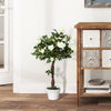 3FT Artificial Plant White Rose Floral in Pot, Fake Plant for Home Indoor Decor