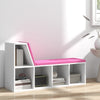 Multi-Purpose Bookshelf with 5 Cubes, 5-Cubby Bookcase with Cushioned Reading Nook and Storage Shelves, Pink