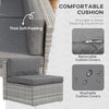 7 Pieces Patio Furniture Set, Rattan Conversation Set Garden Wicker Sofa Set with Washable Cushions and Coffee Table, Grey