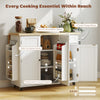 Kitchen Island Cart, Rolling Kitchen Island Table with Drop Leaf, Drawer, Spice and Towel Rack