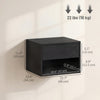 Floating Nightstand Set of 2, Wall Mounted Bedside Table with Drawer for Bedroom Black