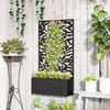 Raised Garden Bed with Trellis, Outdoor Privacy Screen with Planter Box, 24
