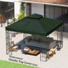 10' x 10' Gazebo Canopy Replacement Cover, 2-Tier Garden Gazebo Roof Replacement, UPF30+, TOP COVER ONLY, Green