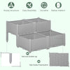 4-piece Raised Garden Bed PP Raised Flower Bed Vegetable Herb Grow Box Stand Grey