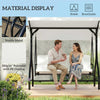 Convertible Patio Swing Bed with Canopy and Cushions, 3 Seater Porch Swing for Outdoor, Backyard, Garden