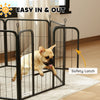 6 Panels Heavy Duty Dog Playpen Outdoor Indoor with Door & Strap, 24