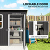7' x 4' Galvanised Steel Outdoor Storage Shed, Garden Shed with Window, Lockable Wide Door and Air Vents