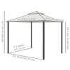 10' x 10' Patio Gazebo Outdoor Pavilion 2 Tire Roof Canopy Shelter Garden Event Party Tent Yard Sun Shade Steel Frame w/ Mosquito Netting Cream White