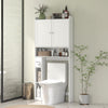 Modern Over the Toilet Storage Cabinet with 2 Doors, Above Commode Storage Cabinet with Toilet Paper Holder, White