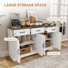 Sideboard Buffet Cabinet with Storage, Modern Coffee Bar Cabinet with 3 Drawers and Adjustable Shelves, Distressed