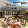 10 ft Patio Umbrella with Push Button Tilt and Crank, Outdoor Market Table Umbrella Parasol, Dark Grey