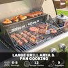 4 Burner Propane Gas Grill with Side Burner, 53,000 BTU BBQ Grill with Cast Iron Grates, Wheels, Warming Rack, Cabinet